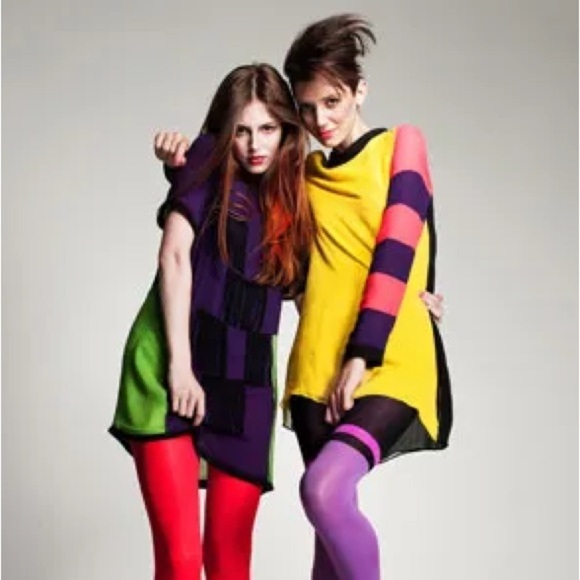 NWT Asos x Louise Gray London UK Sheer Colorblock Mod Fringe Silk Shift Dress - Picture 16 of 16